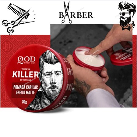 Pomada Capilar Killer Efeito Matte QOD Barber Shop 70g