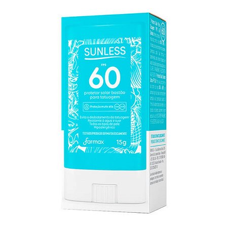 Protetor Solar Bastão Stick Tatuagem FPS 60 Sunless 15g