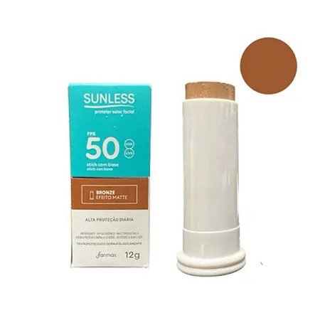 Protetor Solar Bastão Stick Base Bronze FPS 50 Sunless 12g