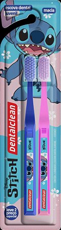 Escova Dental Macia Disney Stitch Dentalclean Pack com 2