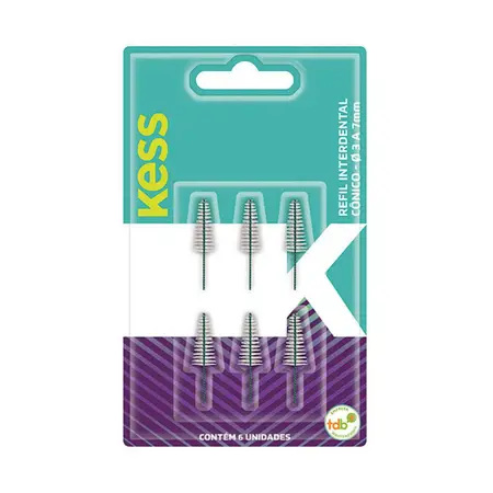 Refil Escova Interdental Cônico Kit 6 unidades Kess