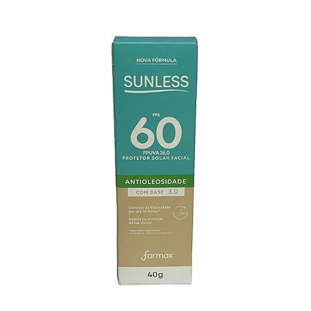 Protetor Solar Facial FPS60 Antioleosidade com Base 3.0 Sunless