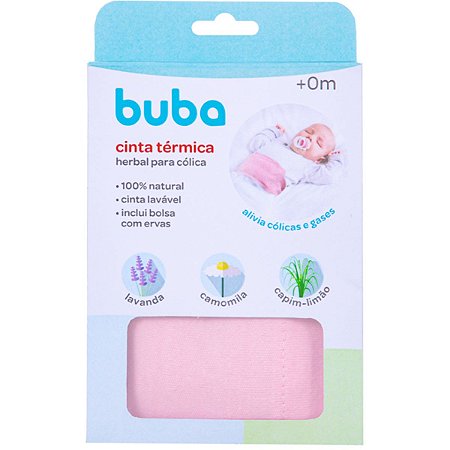 Cinta Térmica Herbal para Alívo de Cólica Rosa Buba