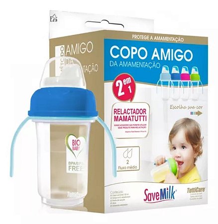 Copo Amigo da Amamentação Treinamento Azul Royal Savemilk