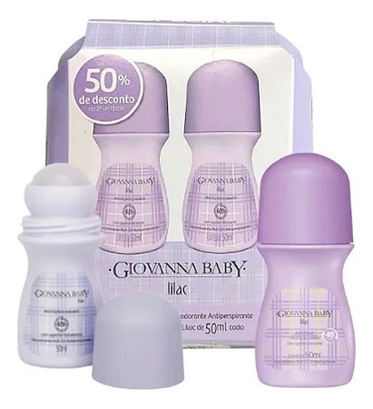 Desodorante Roll On Lilac Giovanna Baby 50ml Com 2 Unidades