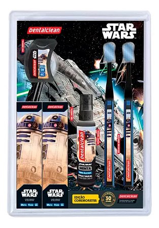 Kit Comemorativo Higiene Bucal Star Wars R2D2 Dentalclean