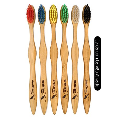 Escova de dente de bambu brasileira - Cores