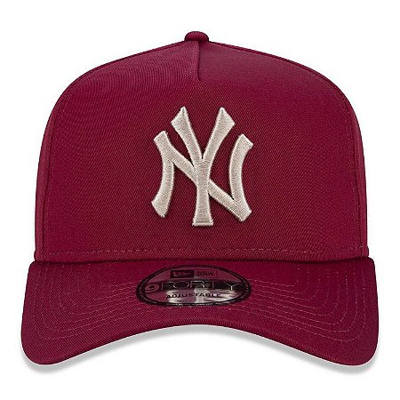 Boné New Era 9Forty New York Yankees A-Frame Vinho Snapback Aba Curva -  America Cap Shop