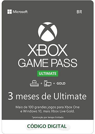 Gift Card Xbox Game Pass 3 Meses - Código Digital