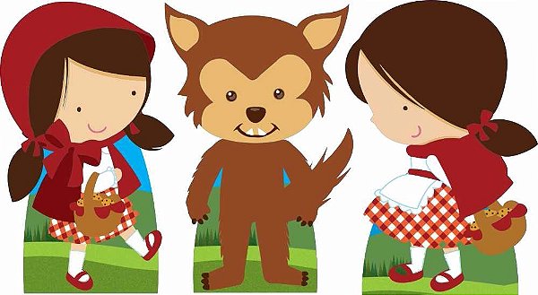 Kit 3 Totem Chapeuzinho Vermelho Decoracao Aniversario Festa Decorando E Grudando