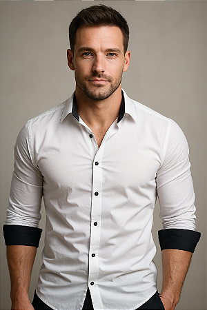 Camisa Masculina Slim fit Luxo Duos