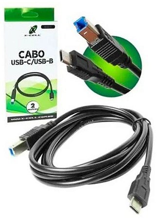 Cabo de Impressora Type-c P/ Usb-b 3.1 2m X-cell Xc-CI-06