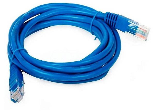 Cabo De Rede Azul 1,5 Metros Rj45 Crimpado Cat5e Internet Lan