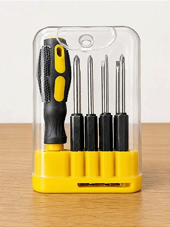 Kit Chave Fenda E Philips Com 9 Pçs Ideal Para Uso Doméstico