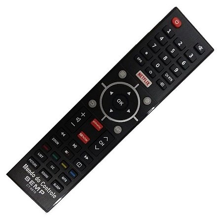 Controle Remoto TV Semp CT-6810 / L32S3900S / L39S3900FS / L43S3900FS  Globoplay, Netflix e Youtube Smart TV