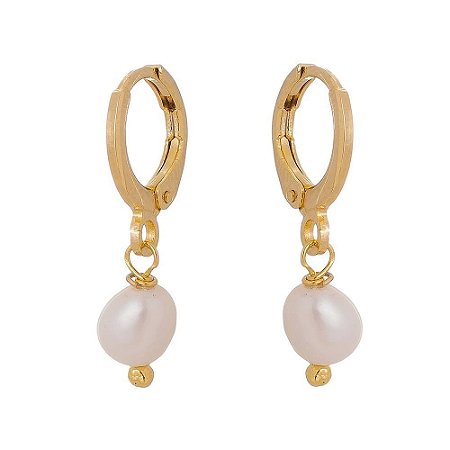 BRINCO ARGOLA CLICK E PÉROLA BARROCA