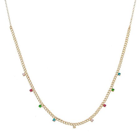 CHOKER CORRENTE E PONTOS DE LUZ COLORS