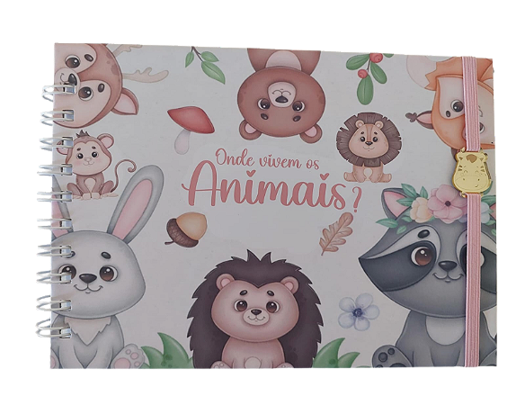 Livro Sensorial - Onde vivem os animais? - Elástico Rosa