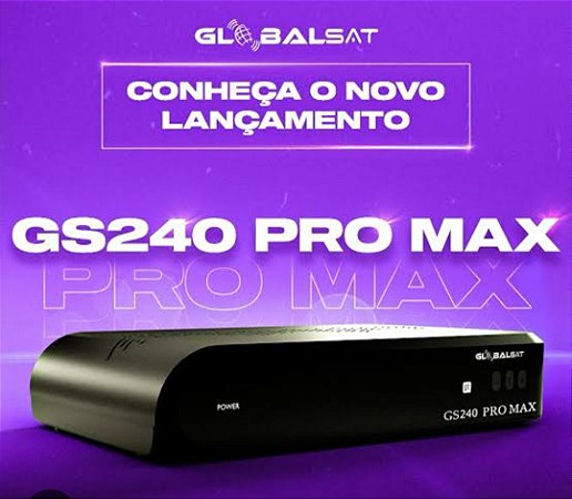 AReceptor FTA Globalsat GS-240 Pro Max S com Wi-Fi - Preto