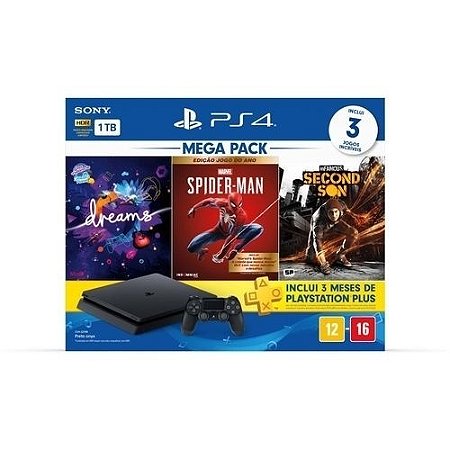 Console Playstation 4 Hits 1TB Bundle 17 - Dreams + Marvel's Spider-Man +  Infamous Second Son - PS4 - Sony - Infotech