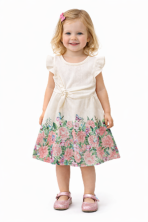 Vestido Floral Off White Catavento