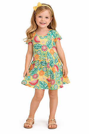 Vestido Infantil Menina Elian – Estampa Tropical