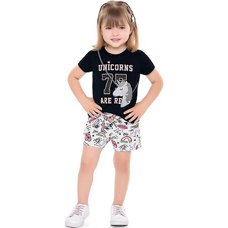 Conjunto Infantil Verão Unicórnio 2 Peças- Fakini