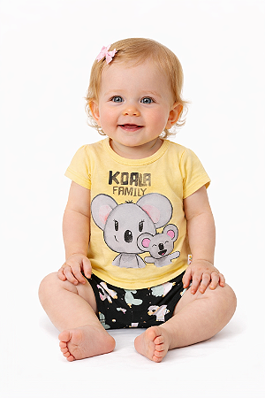 Conjunto Koala Blusa e Ciclista Bebê Elian