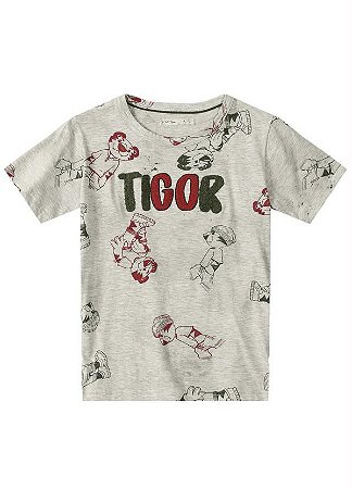 Tigor T Tigre - Camiseta Menino Cinza