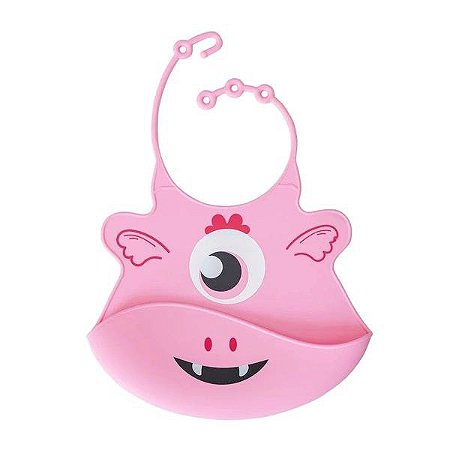 Babador De Silicone Papi Monstrinhos Baby Com Bolso