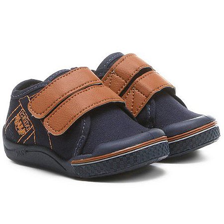 Tênis Casual Klin Baby Menino Toy Azul/Marrom