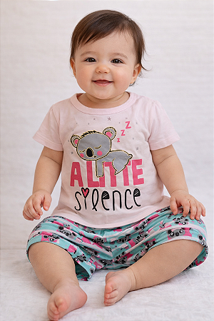 Pijama Infantil Menina Coala – 100% Algodão