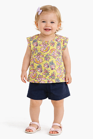 Conjunto Infantil de Blusa E Short Bee Loop