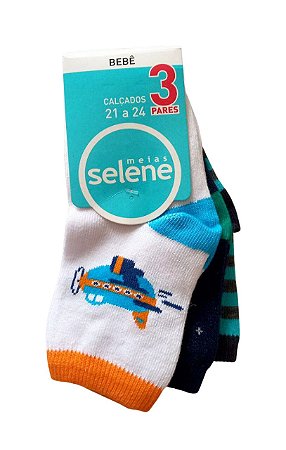 Kit Meia Selene Menino 3 Pares