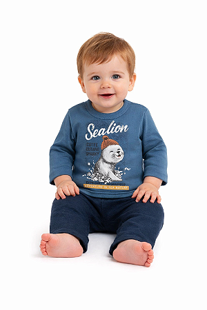 Conjunto Infantil Bebê – Blusa Manga Longa e Calça
