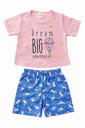 Pijama Infantil Menina Dream Big – 100% Algodão