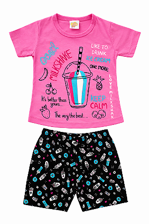 Pijama Infantil Menina Milkshake – 100% Algodão