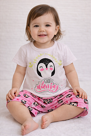 Pijama Infantil Menina Corujinha – 100% Algodão