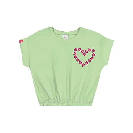 Blusa Cropped Infantil Manga Curta