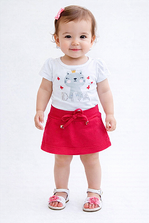 Conjunto Menina Bebê Body e Short Saia