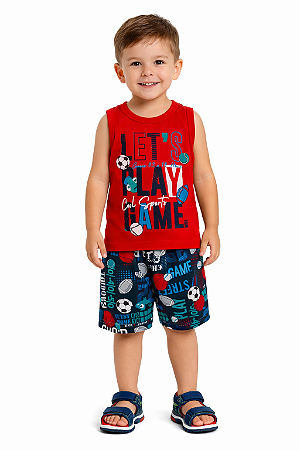Conjunto Infantil Masculino Marisol Play – Regata e Bermuda em Tactel
