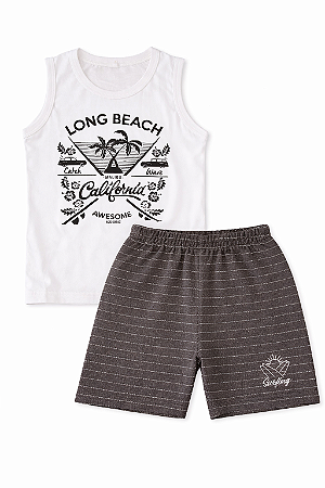 Conjunto Infantil Masculino Regata e Bermuda – Long Beach