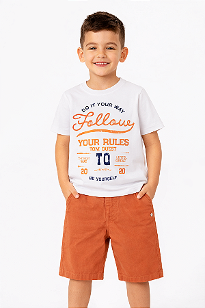 Conjunto Infantil Masculino Tom Quest Camiseta e Bermuda Sarja