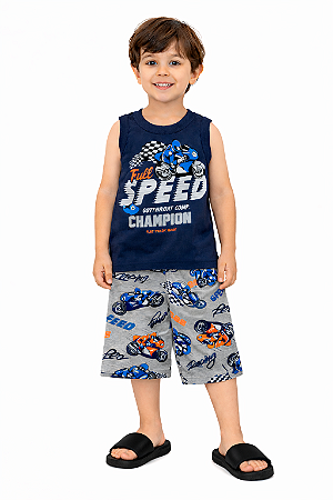 Conjunto Infantil Masculino Marisol Play – Camiseta + Bermuda Moletinho