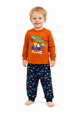 Pijama Infantil Masculino 100% Algodão – Brilha no Escuro