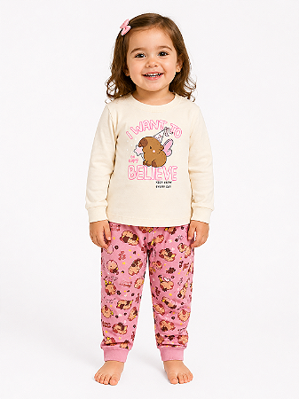 Pijama Infantil 100% Algodão que Brilha Escuro