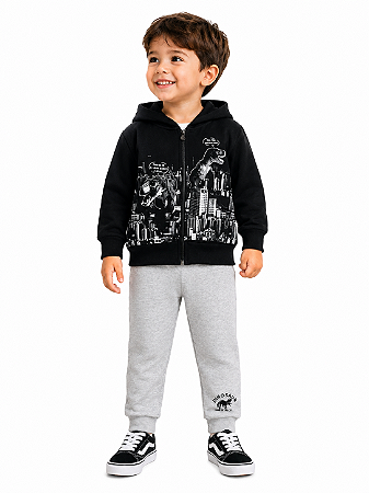 Conjunto Infantil Masculino Fakini Dino com Capuz