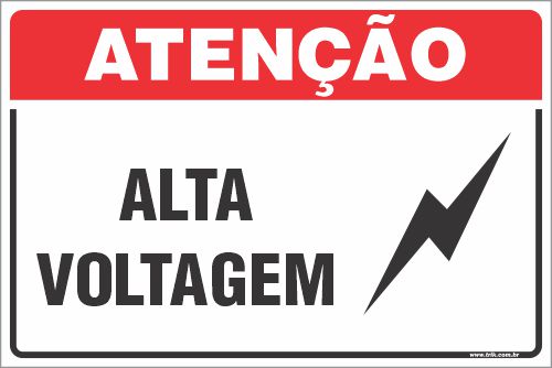 Placa de atenção alta voltagem