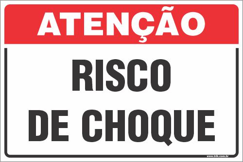 Placa de atenção risco de choque