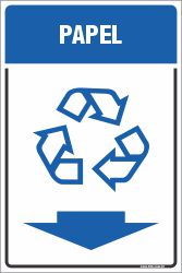 Placa de coleta seletiva de papel